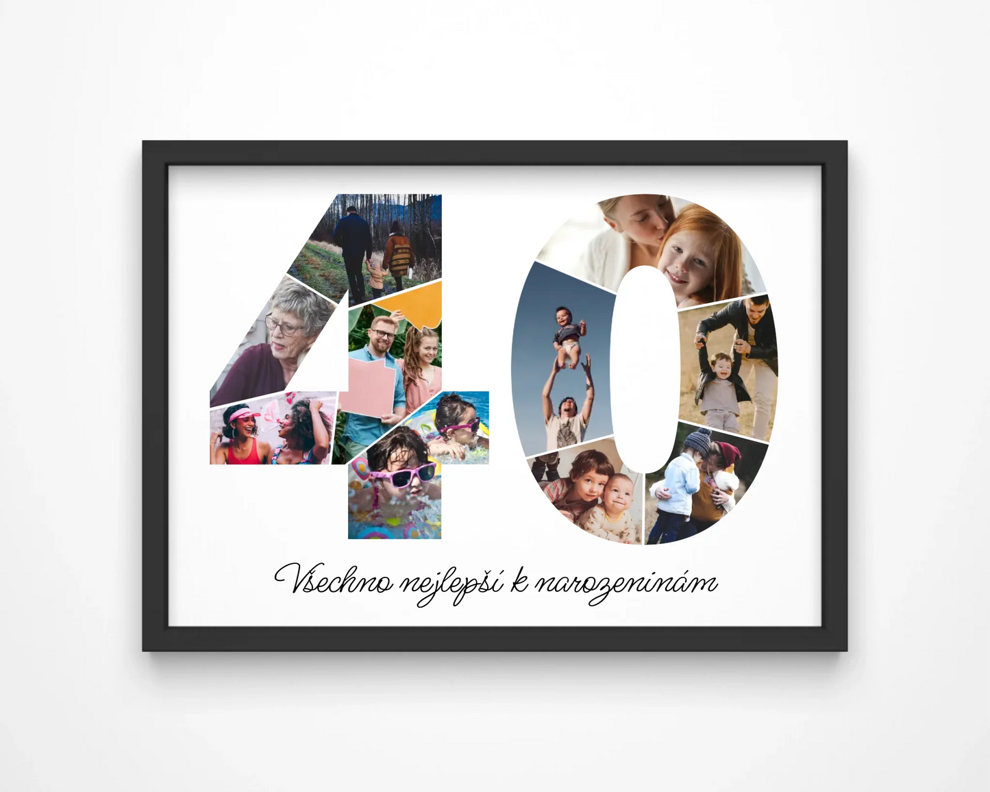 Personalizovaná koláž fotografií k 40. narozeninám – jedinečný dárek (40–49)