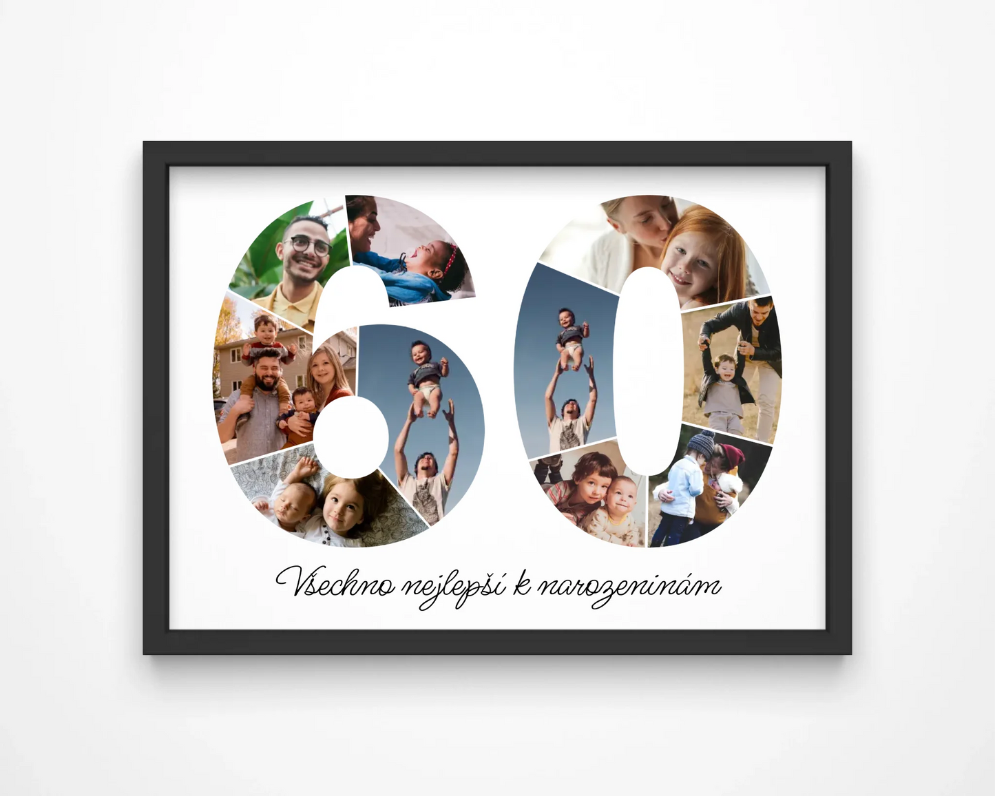 Personalizovaná koláž fotografií k 60. narozeninám – jedinečný dárek (60–69)