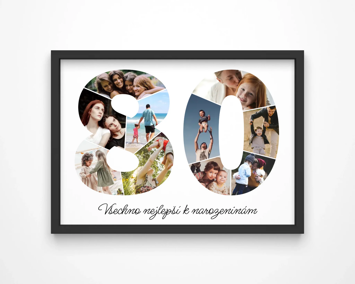 Personalizovaná koláž fotografií k 80. narozeninám – jedinečný dárek (80–89)