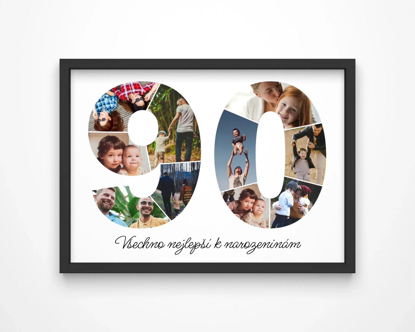 Personalizovaná koláž fotografií k 90. narozeninám – jedinečný dárek (90–99)