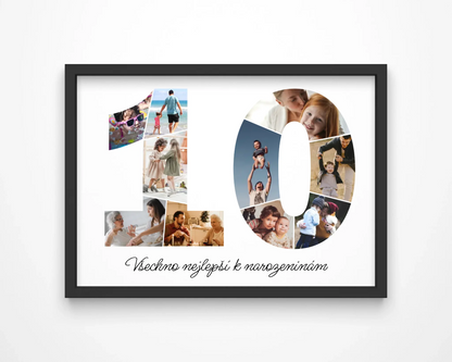 Personalizovaná koláž fotografií k 10. narozeninám – jedinečný dárek (10–19)
