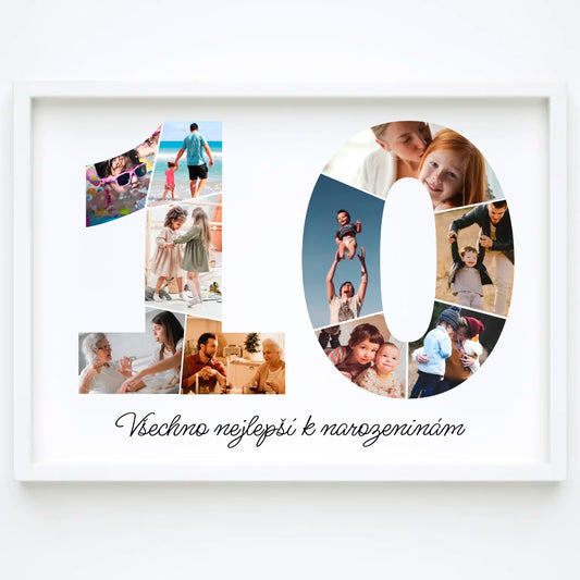 Personalizovaná koláž fotografií k 10. narozeninám – jedinečný dárek (10–19)