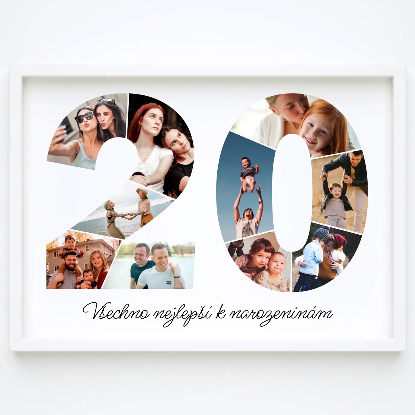 Personalizovaná koláž fotografií k 20. narozeninám – jedinečný dárek (20–29)
