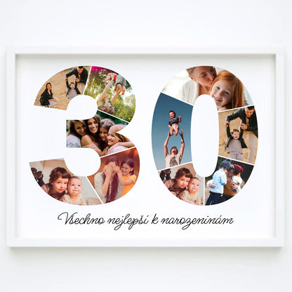Personalizovaná koláž fotografií k 30. narozeninám – jedinečný dárek (30–39)