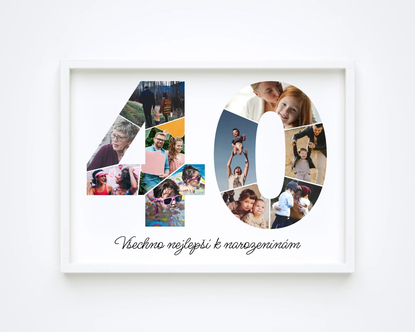 Personalizovaná koláž fotografií k 40. narozeninám – jedinečný dárek (40–49)