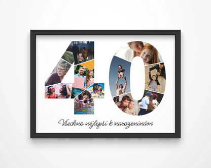 Personalizovaná koláž fotografií k 40. narozeninám – jedinečný dárek (40–49)