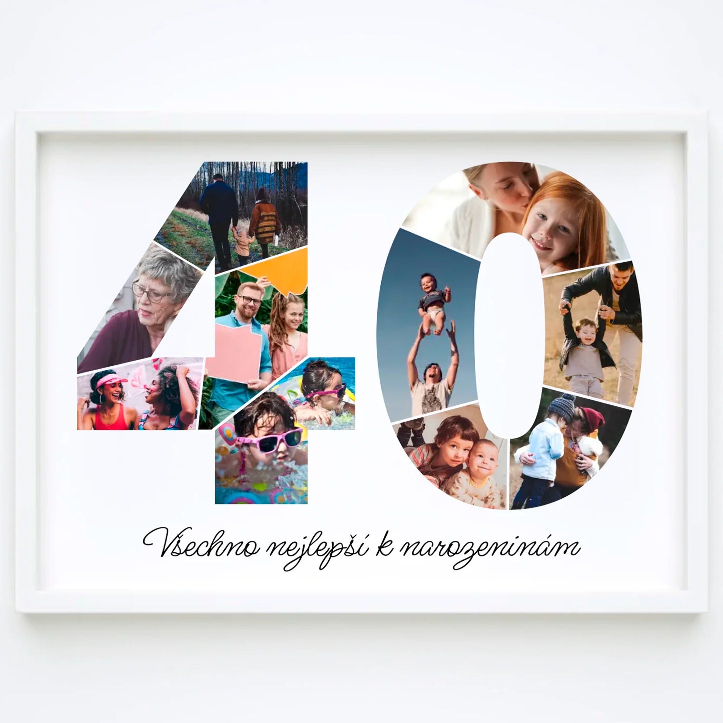 Personalizovaná koláž fotografií k 40. narozeninám – jedinečný dárek (40–49)