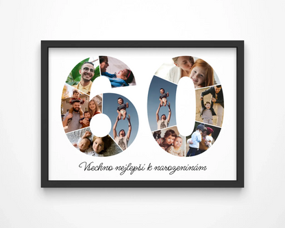 Personalizovaná koláž fotografií k 60. narozeninám – jedinečný dárek (60–69)