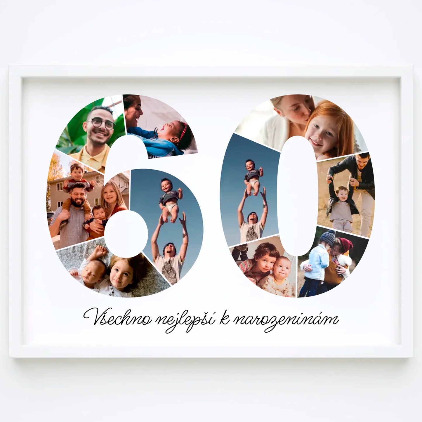 Personalizovaná koláž fotografií k 60. narozeninám – jedinečný dárek (60–69)
