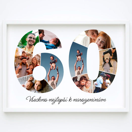 Personalizovaná koláž fotografií k 60. narozeninám – jedinečný dárek (60–69)