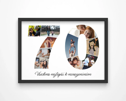 Personalizovaná koláž fotografií k 70. narozeninám – jedinečný dárek (70–79)