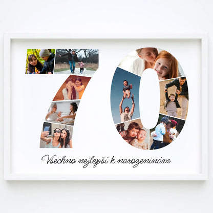Personalizovaná koláž fotografií k 70. narozeninám – jedinečný dárek (70–79)