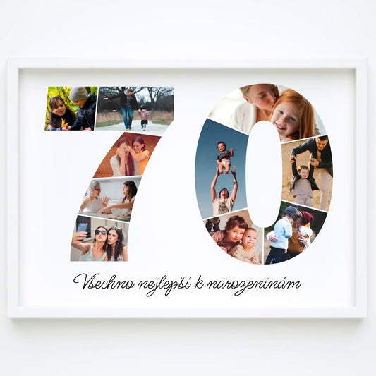 Personalizovaná koláž fotografií k 70. narozeninám – jedinečný dárek (70–79)