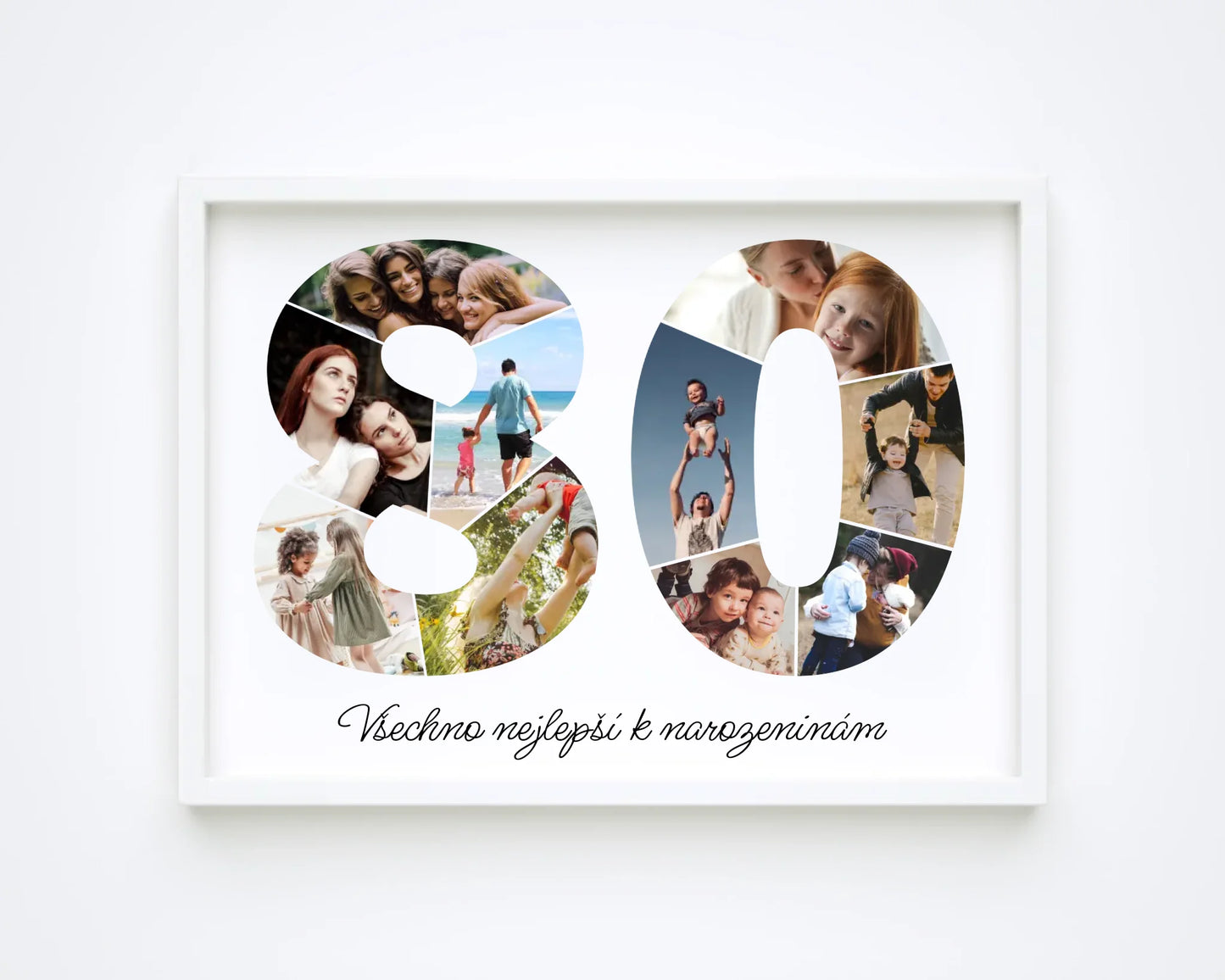 Personalizovaná koláž fotografií k 80. narozeninám – jedinečný dárek (80–89)