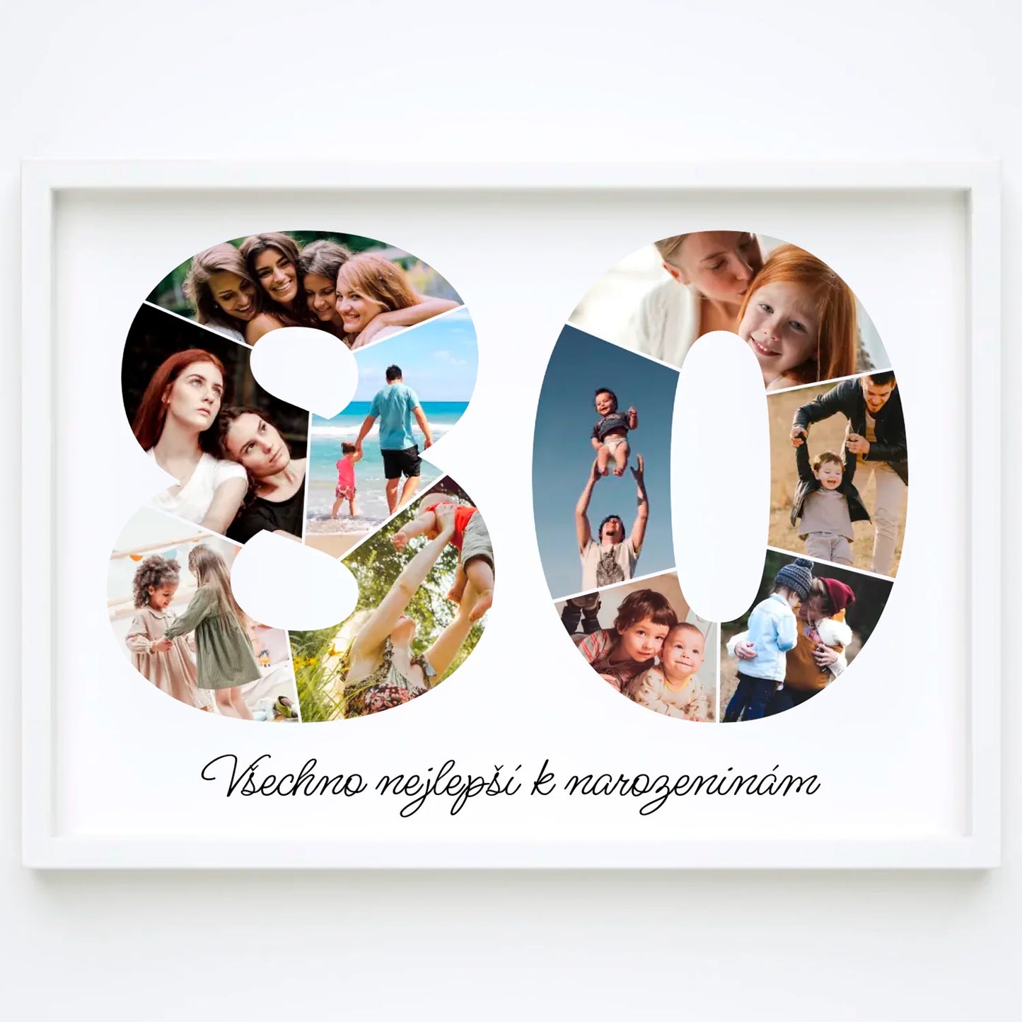 Personalizovaná koláž fotografií k 80. narozeninám – jedinečný dárek (80–89)