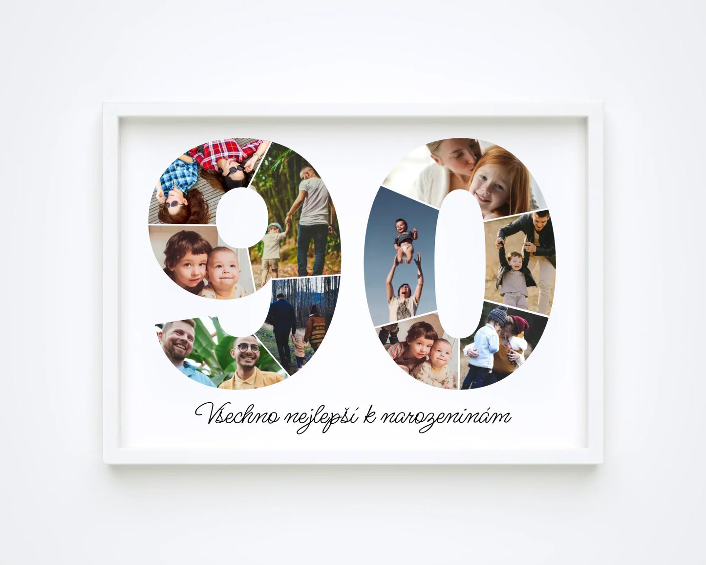 Personalizovaná koláž fotografií k 90. narozeninám – jedinečný dárek (90–99)