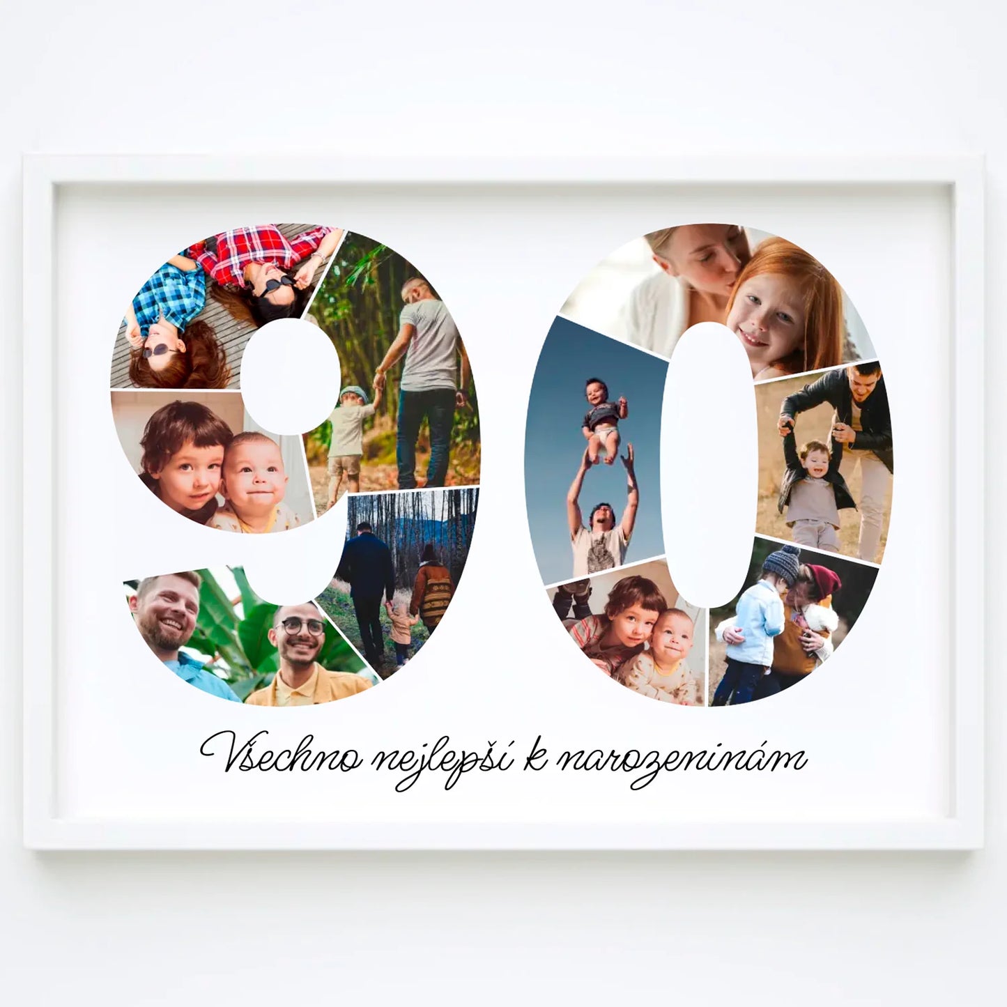 Personalizovaná koláž fotografií k 90. narozeninám – jedinečný dárek (90–99)
