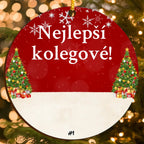Personalizovaná Vánoční Ozdoba pro Kolegy s Vlastními Postavami a Textem na Míru (až 6 osob)