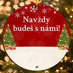 Vánoční Pamětní Ozdoba s Personalizovanými Postavami a Upravitelným Textem (až 6 osob)