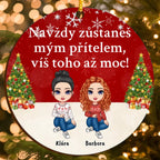 Vánoční Ozdoba pro Nejlepší Přátele s Vlastními Postavami a Personalizovaným Textem (až 6 osob)
