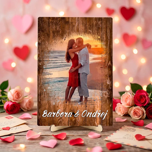 Personalizovaná stolní dekorace s fotografií a vlastním textem