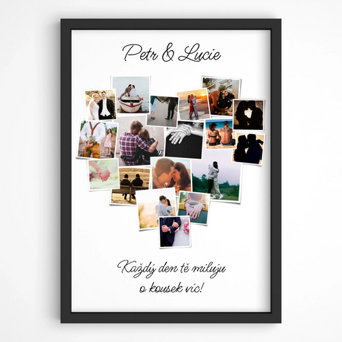 Personalizovaná fotokoláž ve tvaru srdce v rámu – 2